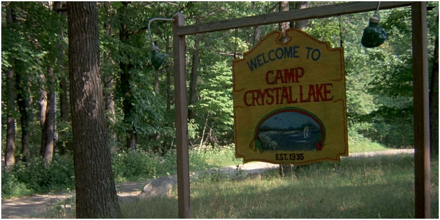 The Camp Crystal Lake sign in Friday the 13th 