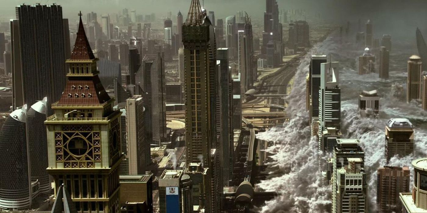 A major city destroyed by a massive wave in Geostorm