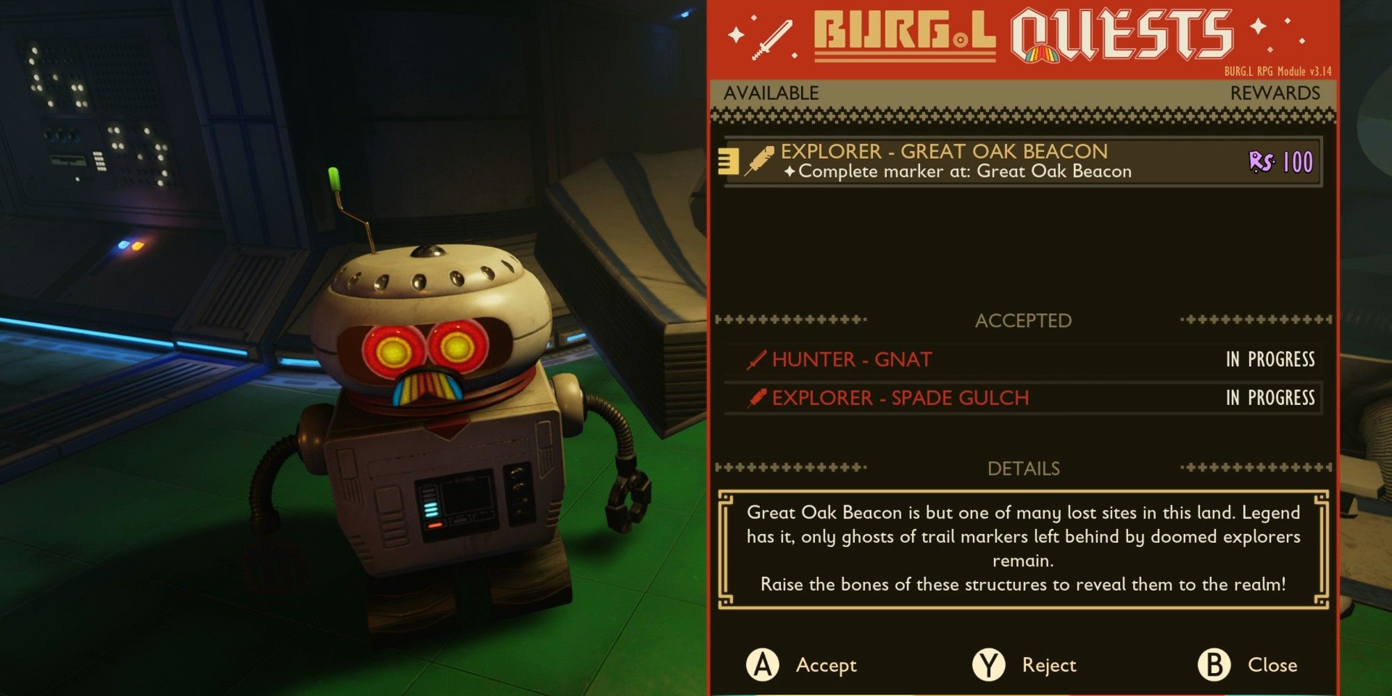 BURG.L is a robot players will meet in the lab at the Oak Tree in Grounded