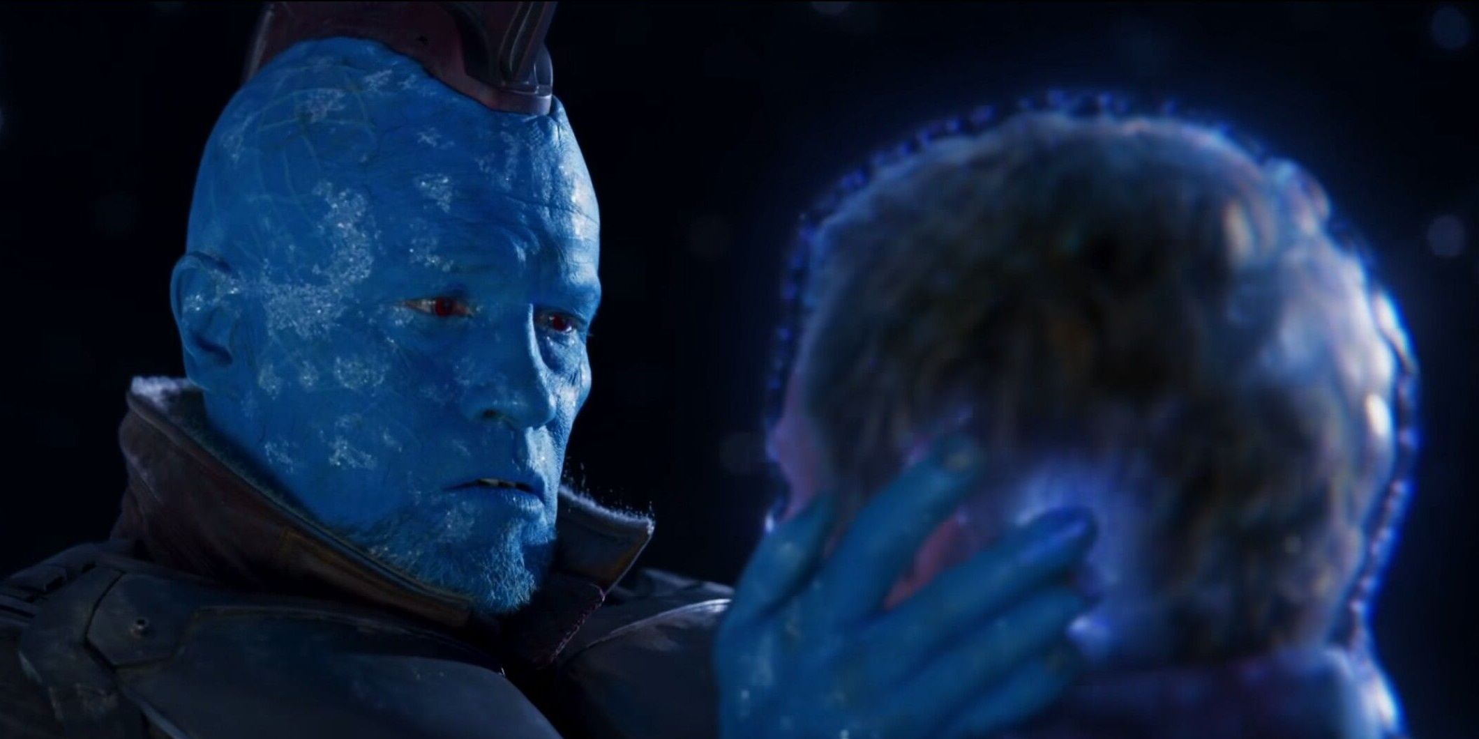 Yondu dying while holding Star-Lord's face in Guardians of the Galaxy Vol. 2
