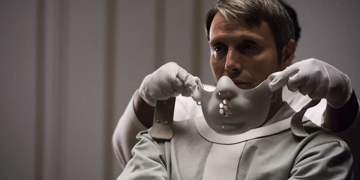 Mads Mikkelsen getting the mask put on in Hannibal