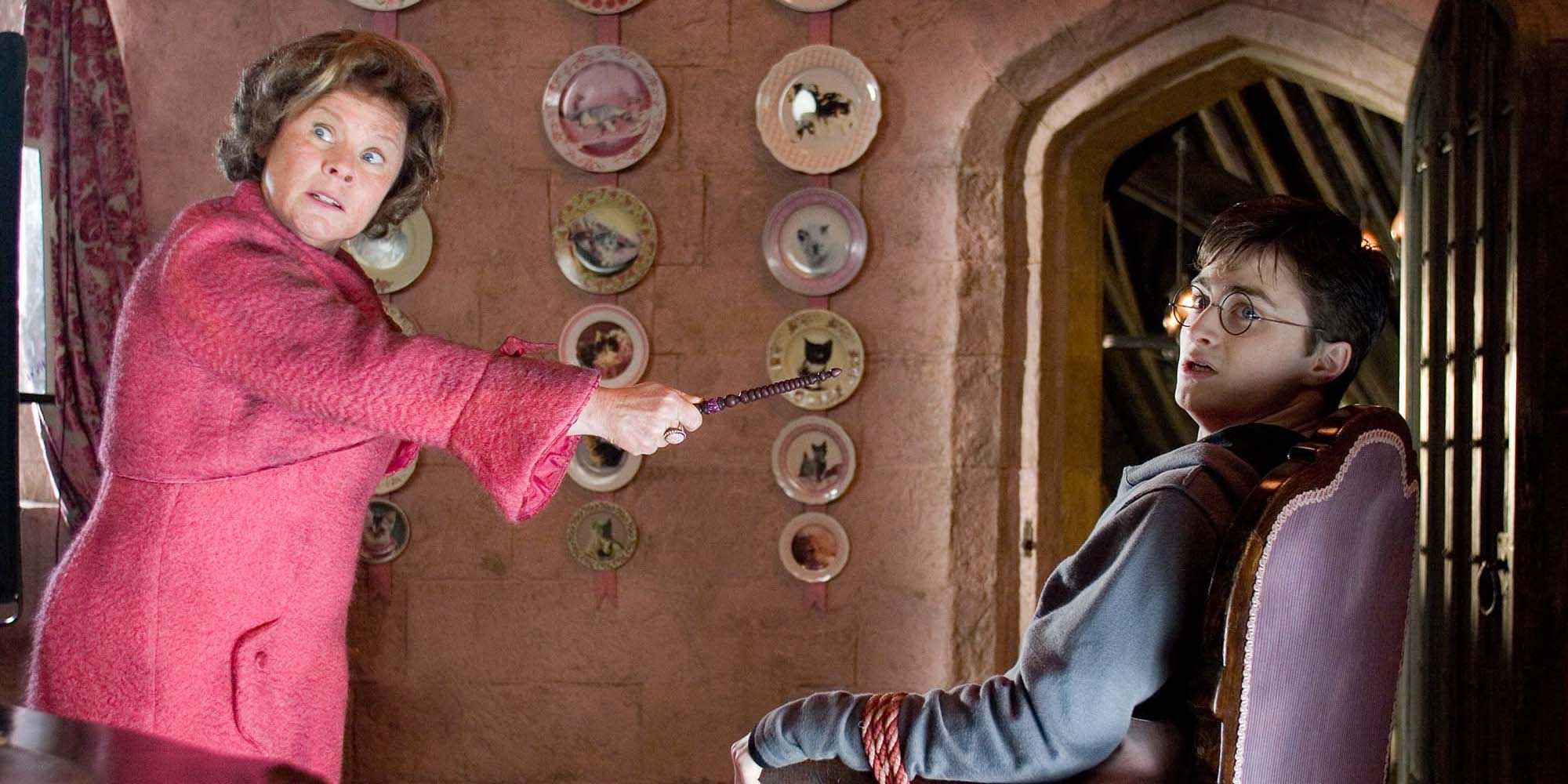 Professor Umbridge and Harry in Harry Potter