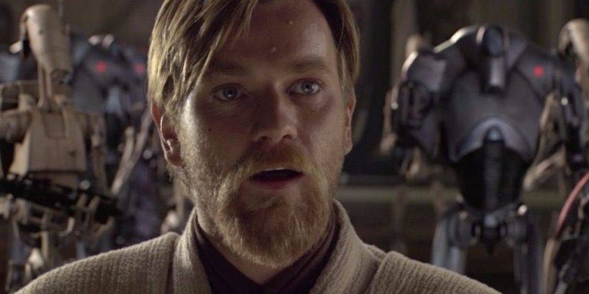 Obi-Wan drops in on a General Grievous on Utapau and greets him with a &quot;Hello there.&quot; in Revenge of the Sith