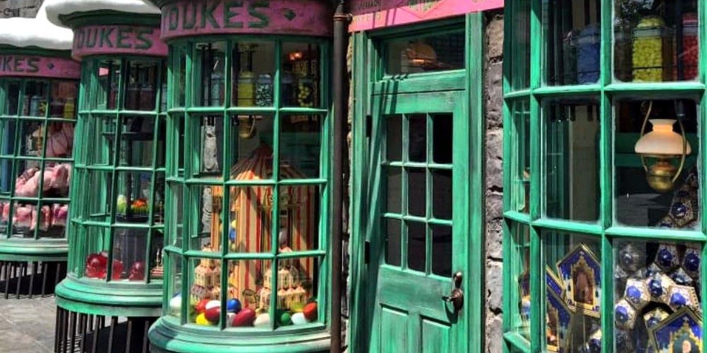The exterior from Honeydukes store in the Harry Potter franchise