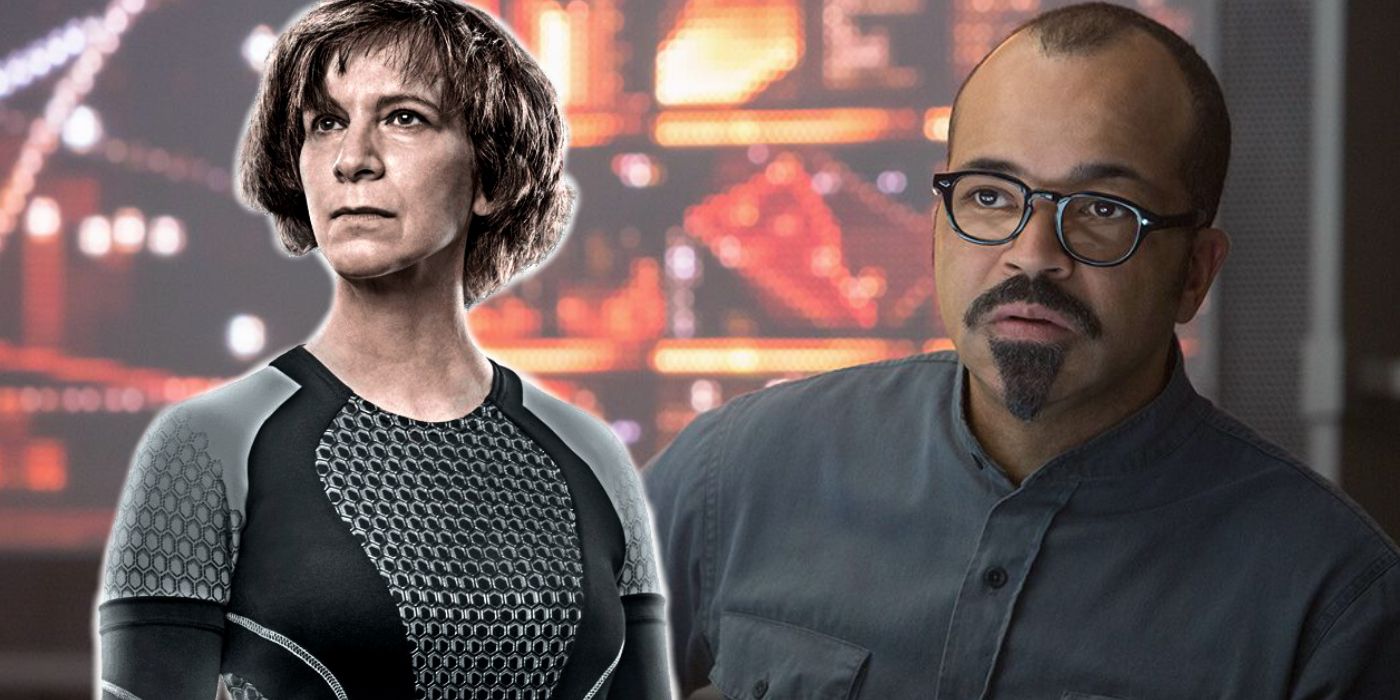 A blended image features Wiress and Beetee in Hunger Games Catching Fire.