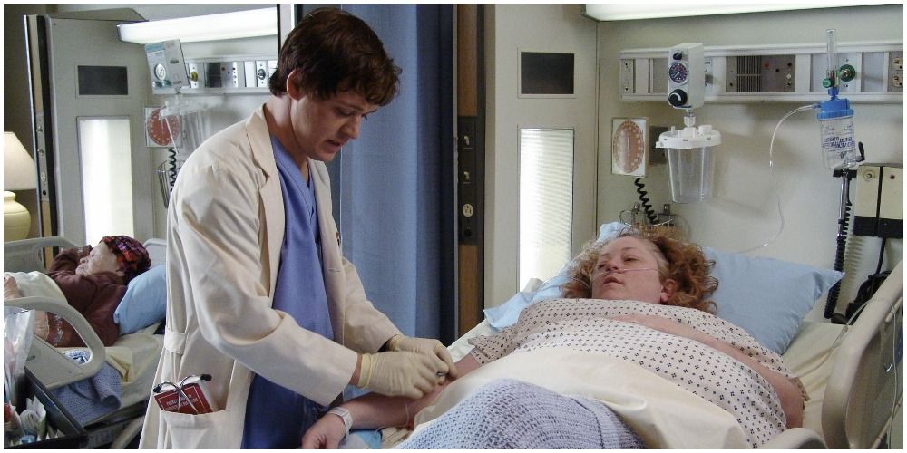 George com um paciente em Grey's Anatomy