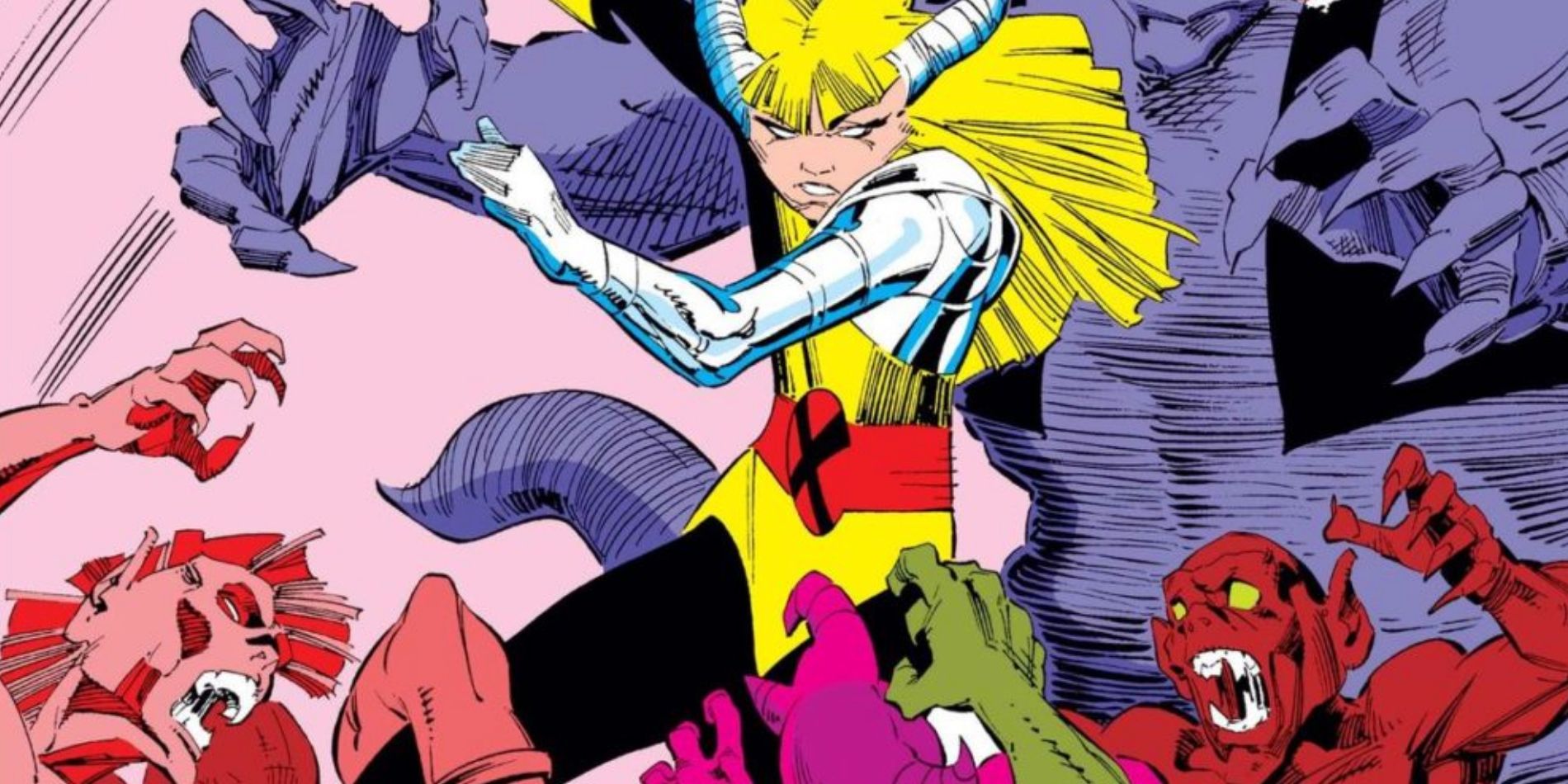 Illyana battling demons in New Mutants Comics