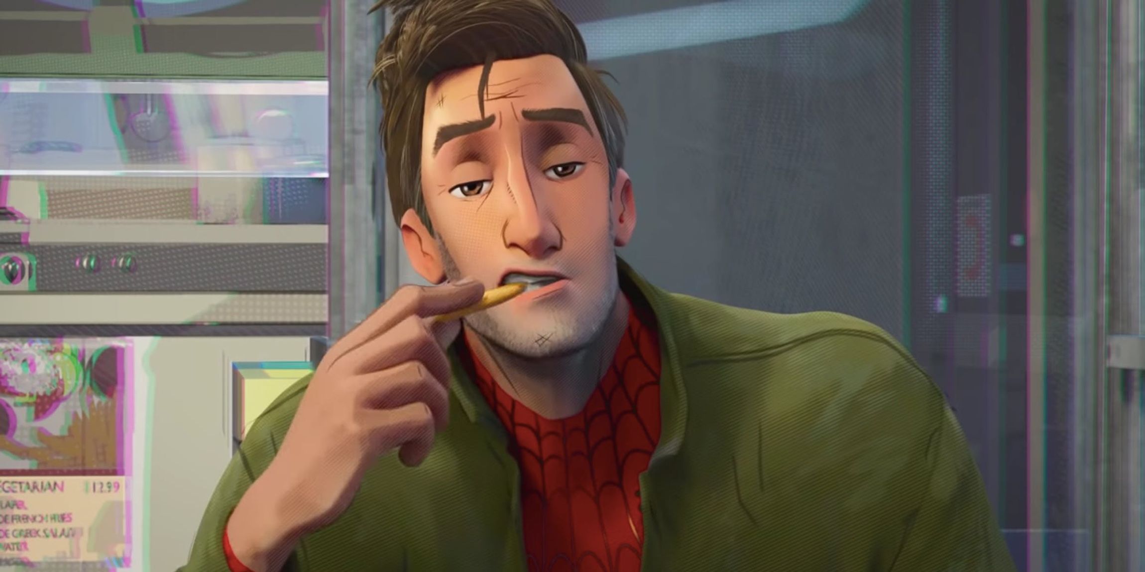 Jake Johnson as Peter B Parker Spider Man Into the Spider Verse