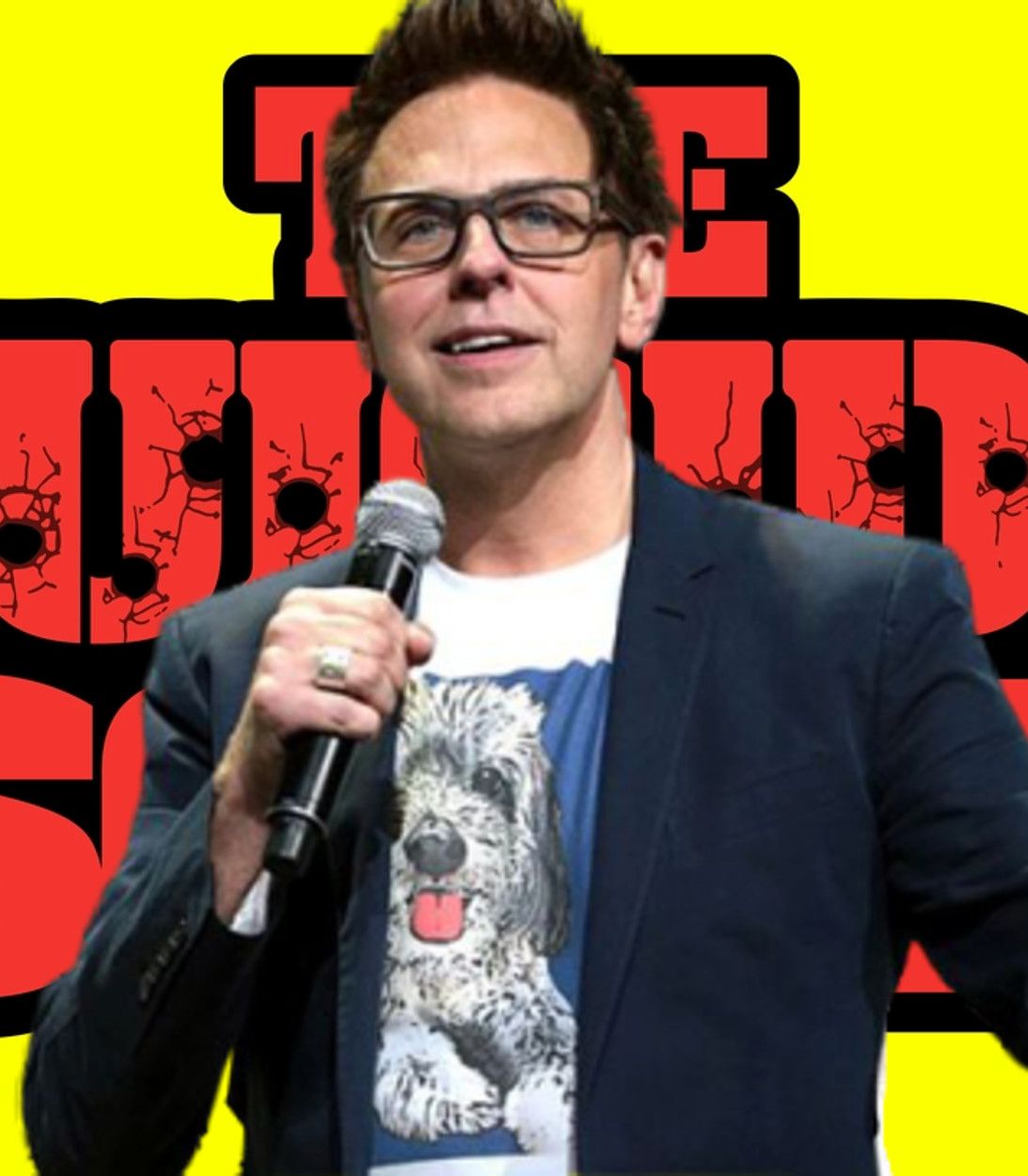 James Gunn with New Suicide Squad Logo Vertical