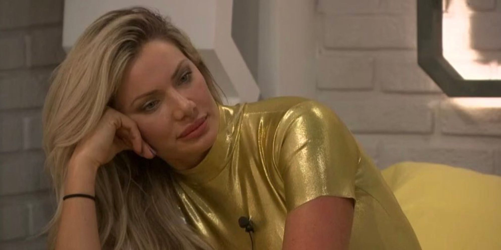 Janelle looking unimpressed in Big Brother.