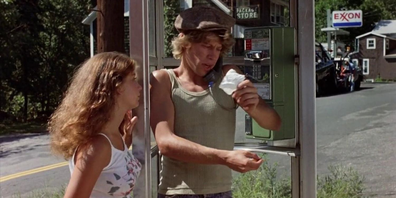 Sandra and Jeff at a payphone in Friday the 13th Part 2