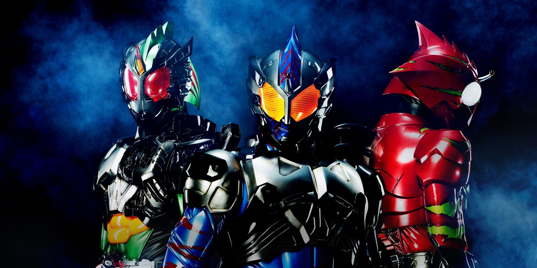 The three main suits in Kamen Rider Amazons
