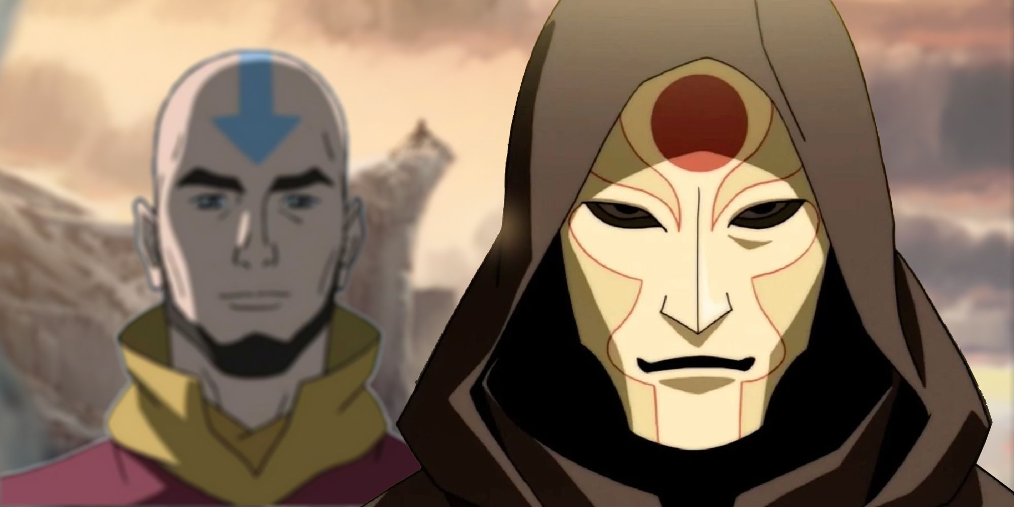 Aang and Amon in the Legend of Korra