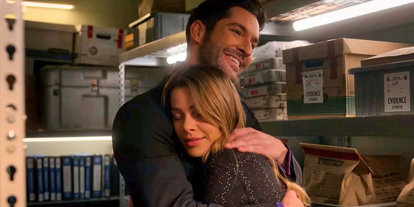 Lucifer and Chloe hug