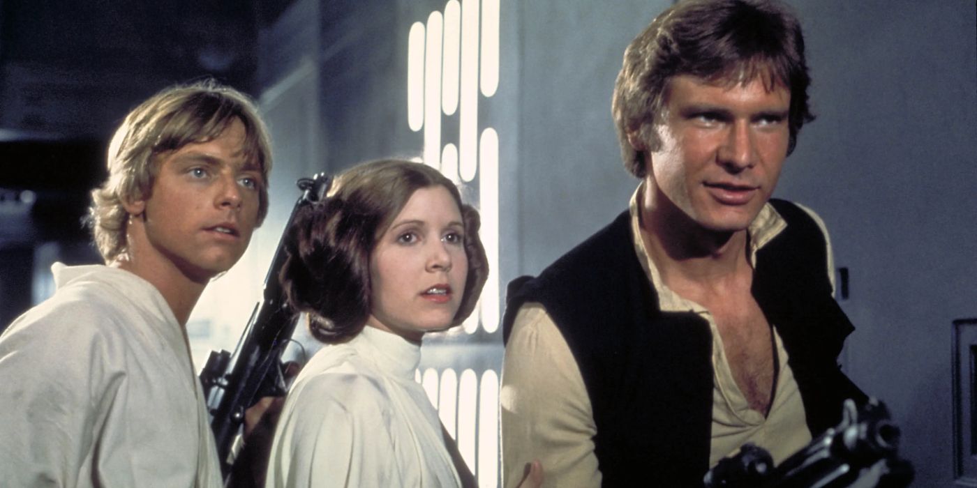 Luke, Leia, and Han in A New Hope