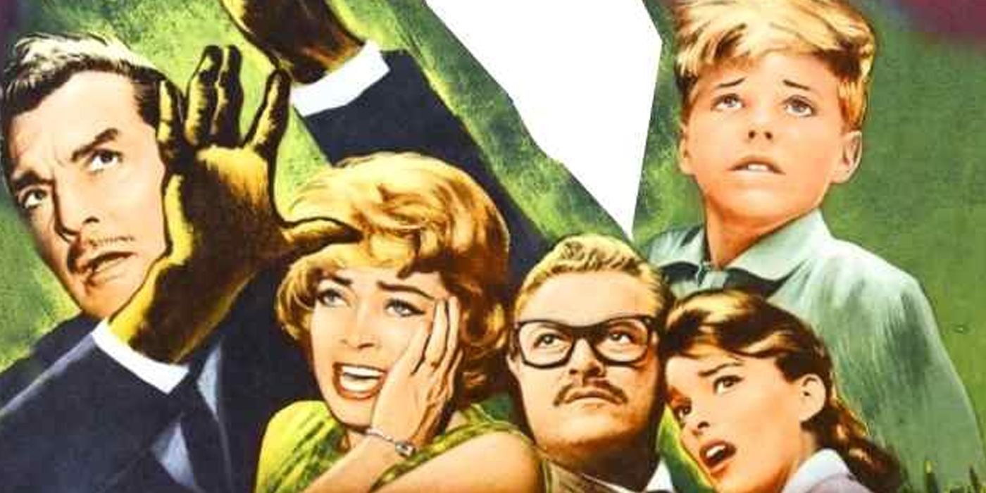 A family looking horrified in The Day Mars Invaded Earth