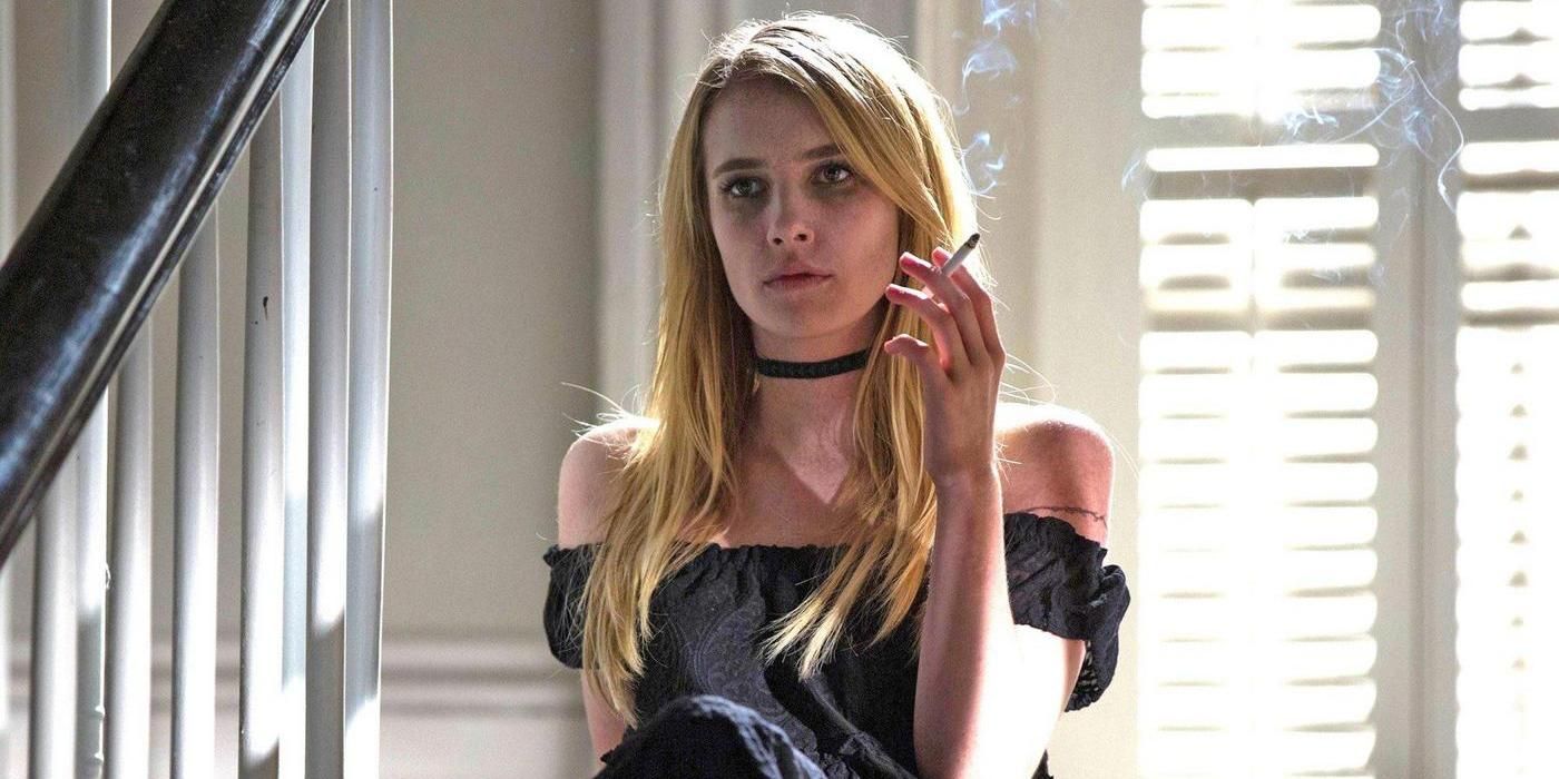 Madison Montgomery smoking after returning to life in AHS Coven