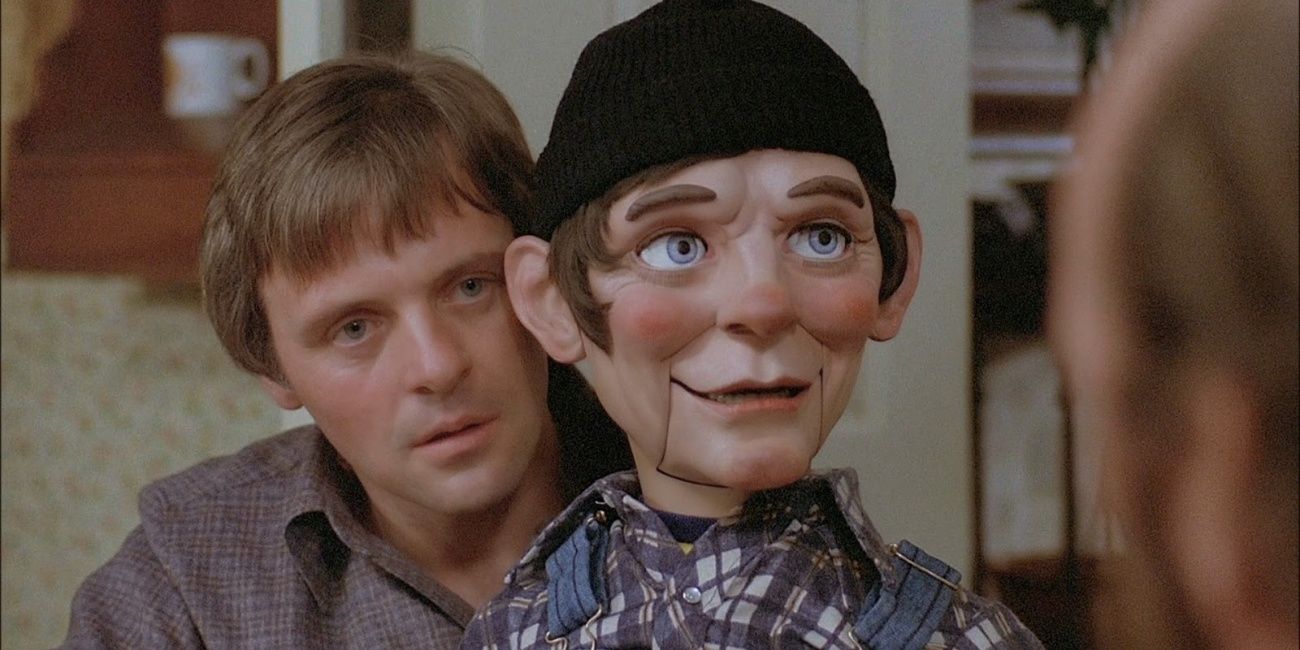 Anthony Hopkins with his creepy puppet in Magic