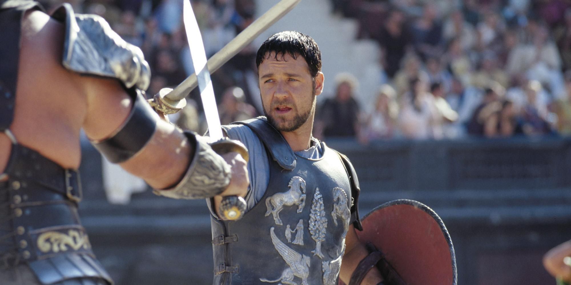 Maximus fighting in Gladiator