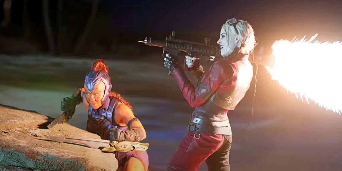 Mongal and Harley Quinn in The Suicide Squad 2021