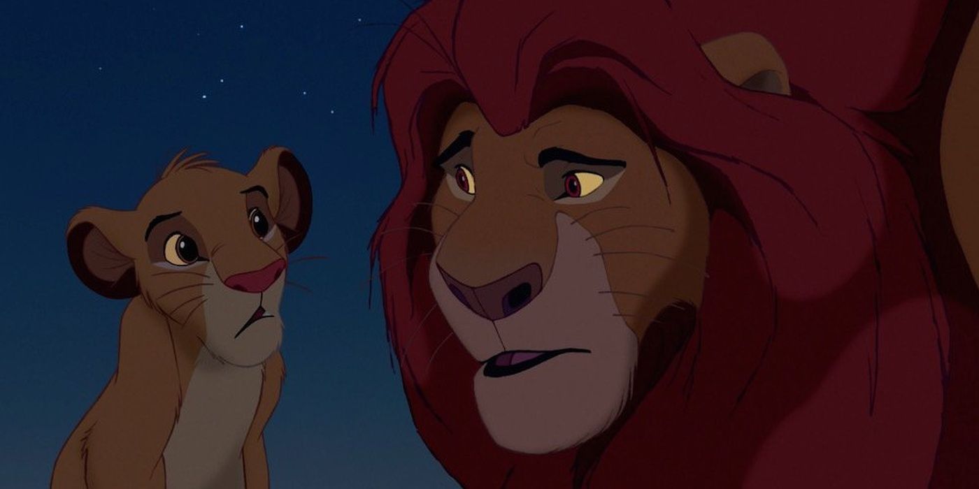 Mufasa and Simba Under the Stars in The Lion King