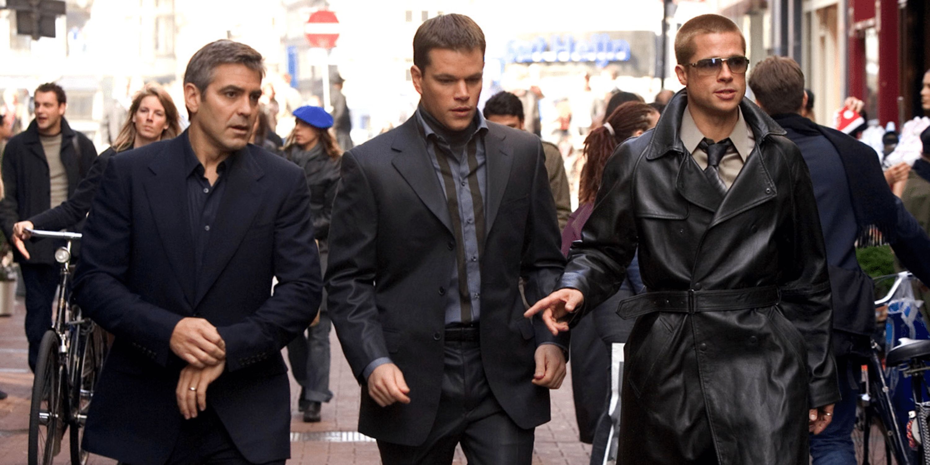 George Clooney, Matt Damon y Brad Pitt en Ocean's Twelve