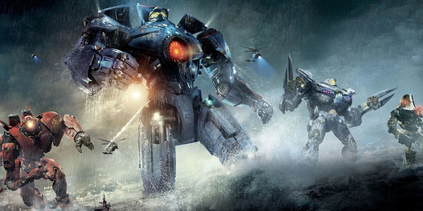 Robots emerge from the water in Pacific Rim