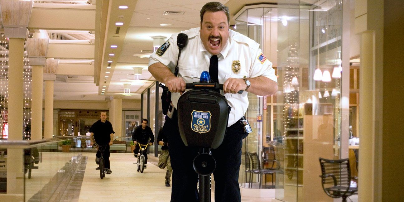 Still of Kevin James from the first Paul Blart Mall Cop movie.