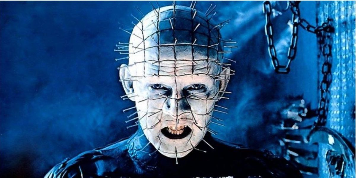 The poster of Hellraiser showing Pinhead