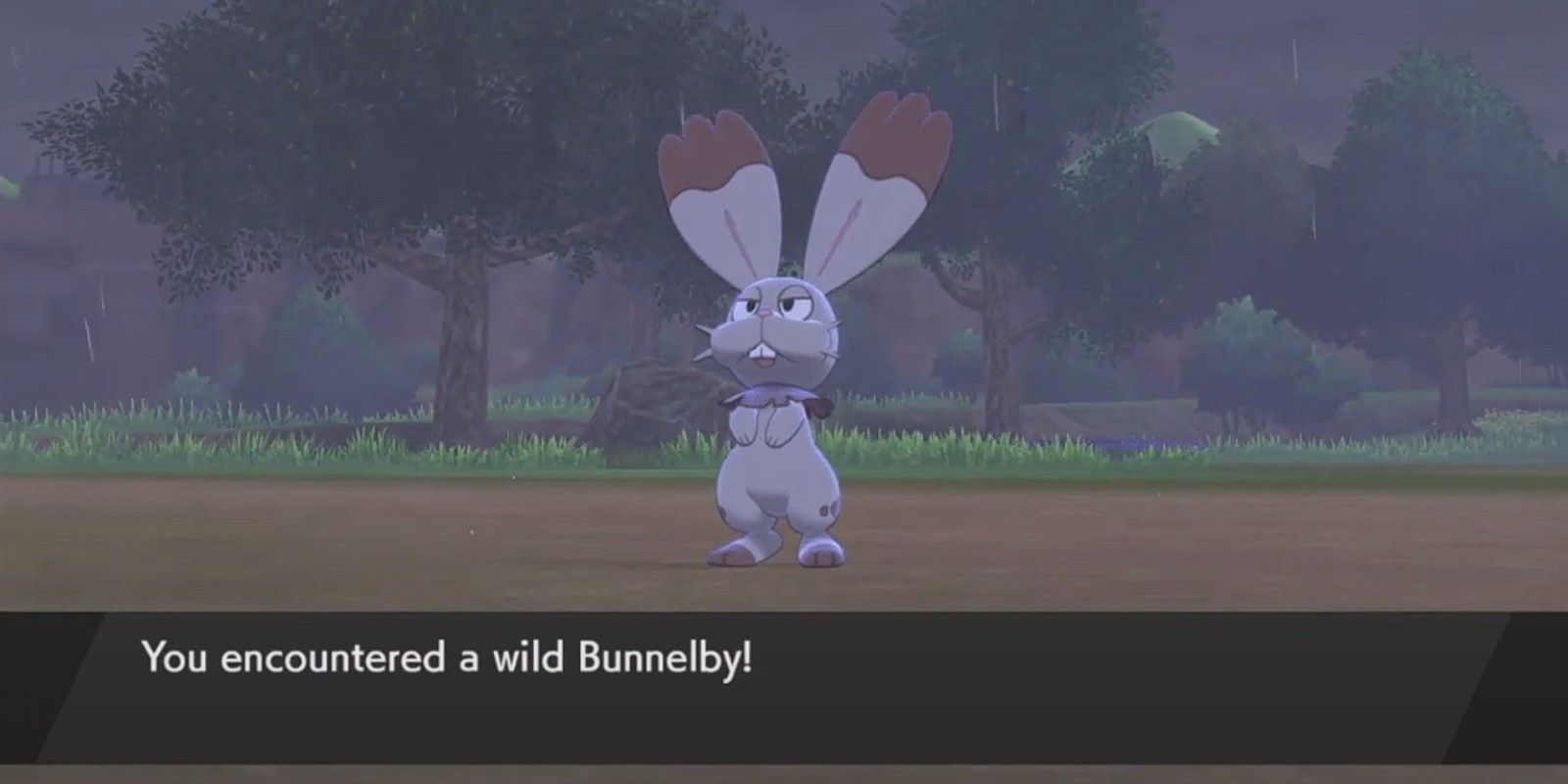 A wild Bunnelby in Pokemon Sword &amp; Shield