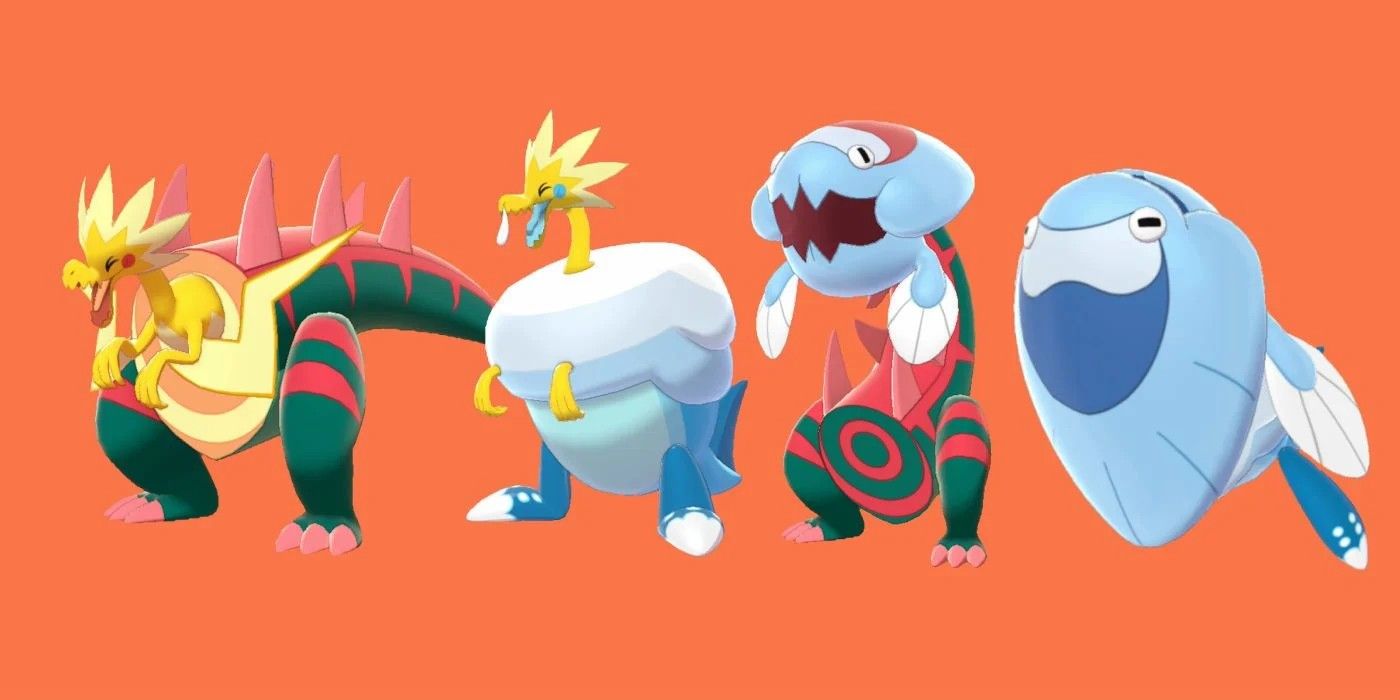 The four Galar Pokemon fossils against an orange background.