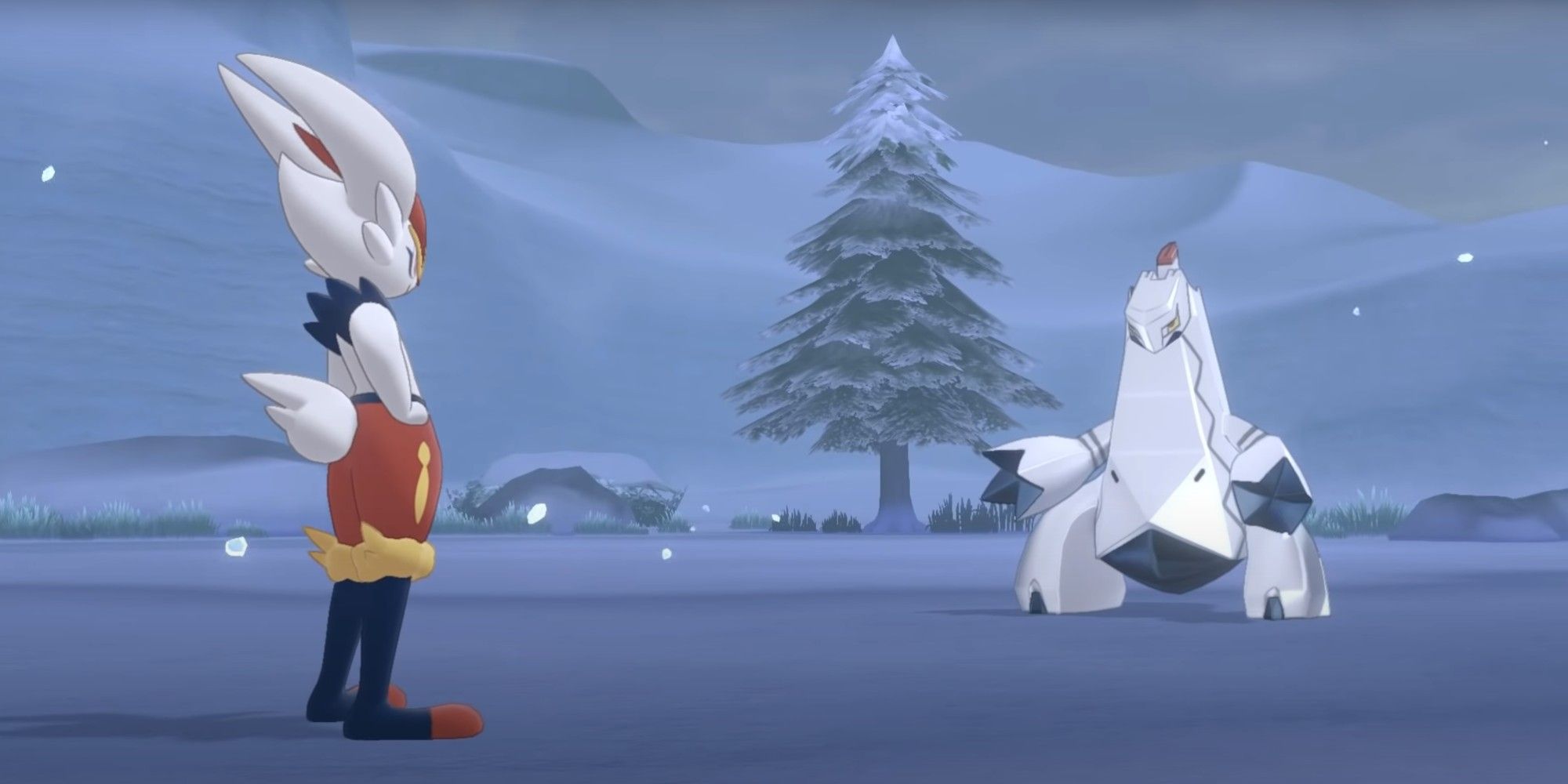 A Wild Duraludon fights Cinderace in Pokemon Sword &amp; Shield