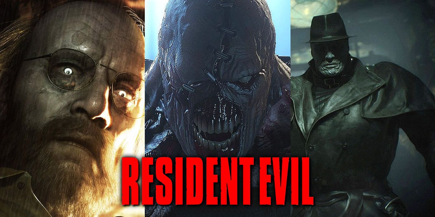 Split image of Jack Baker, Nemesis and Mr. X from Resident Evil