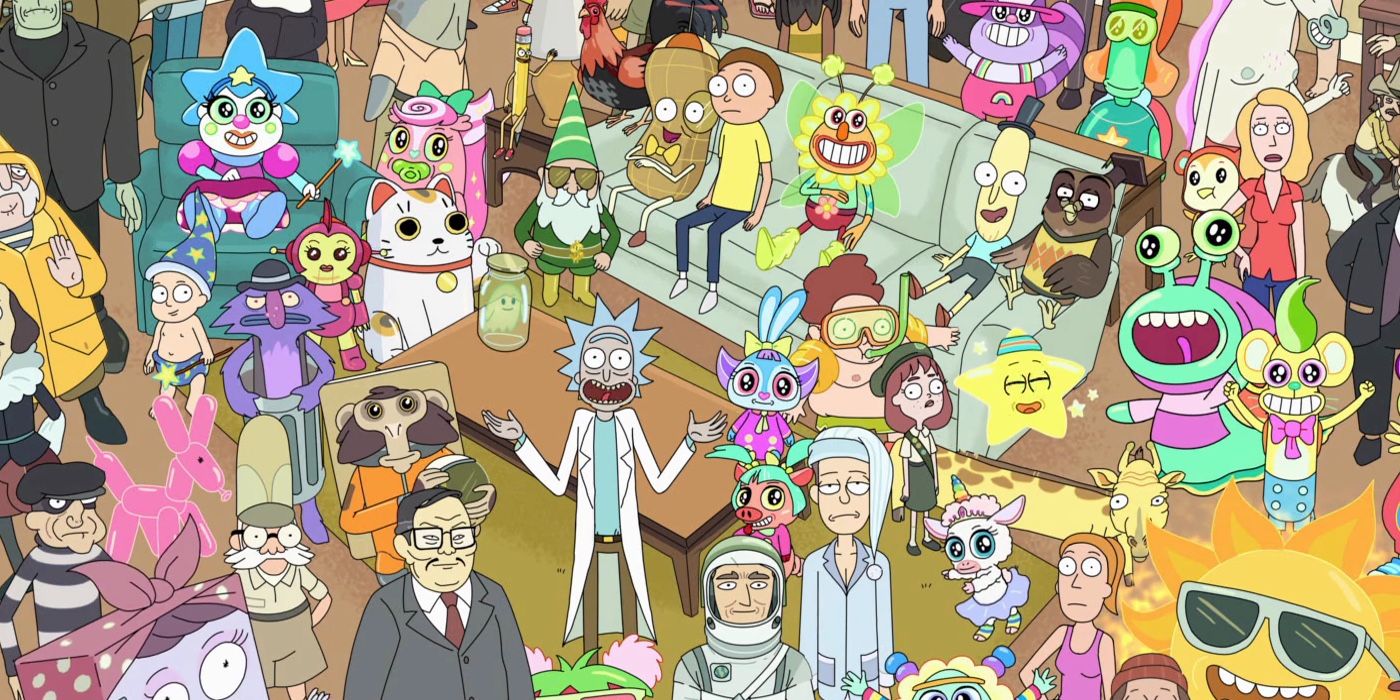Rick surrounded by parasites in Rick and Morty