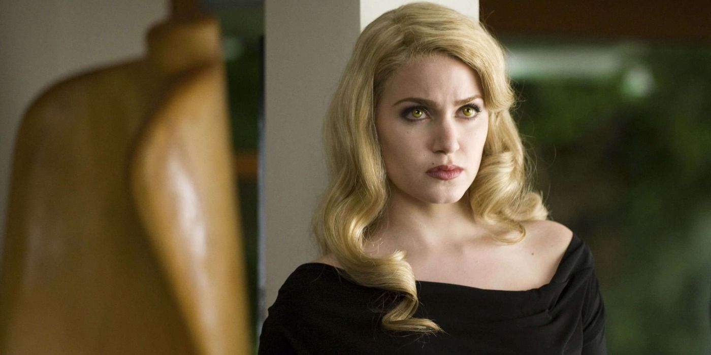 Nikki Reed's Rosalie stands in the Cullen house in The Twilight Saga