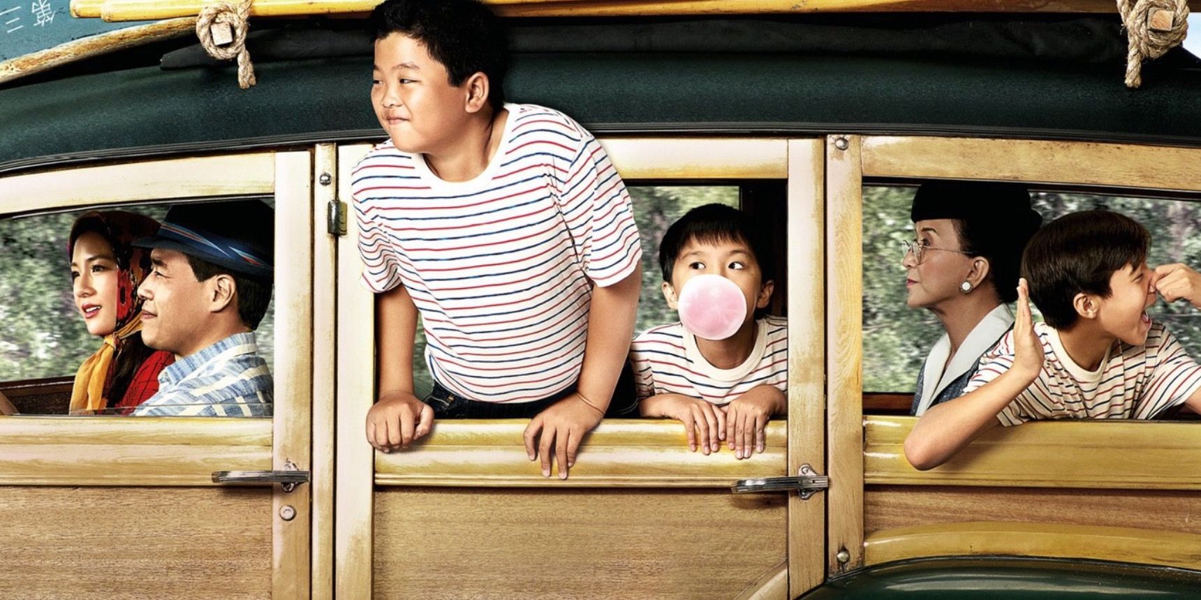 Poster for Fresh Off The Boat showing the characters in a car