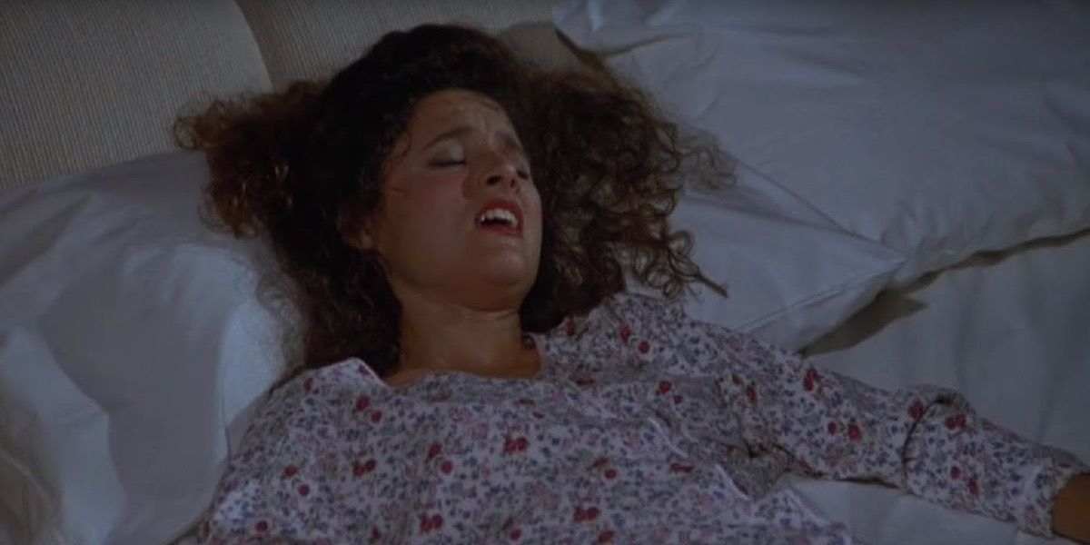 Elaine dealing with back pain in &quot;The Pen&quot; Seinfeld episode