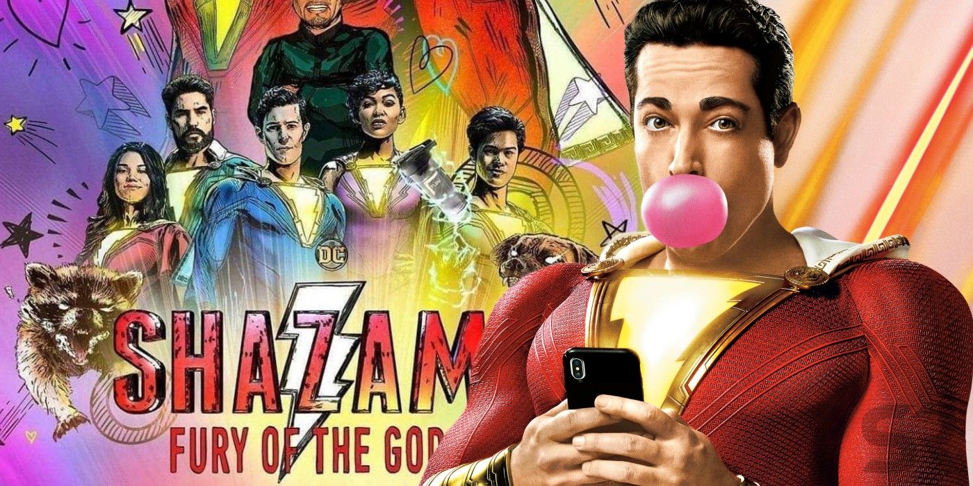 Social media: Zachary Levi unveils clean version of the (unofficial) Shazam!  Fury of the Gods poster shown at DC FanDome. : r/DC_Cinematic