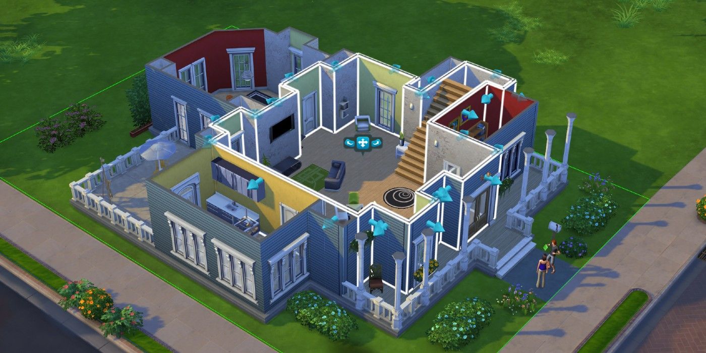 Image d'une maison en cours de construction dans le mode de construction Les Sims 4