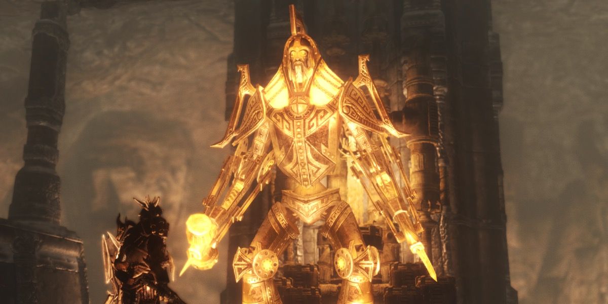 The dreaded Forgemaster, a Dwemer Boss in Skyrim