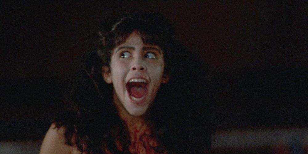 A girl screaming in Sleepaway Camp