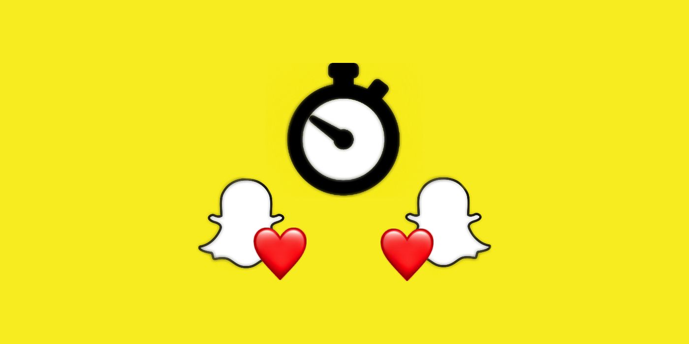 Snapchat logos with hearts and timer