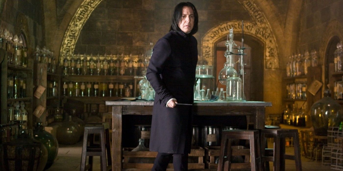 Snape in the potions classroom