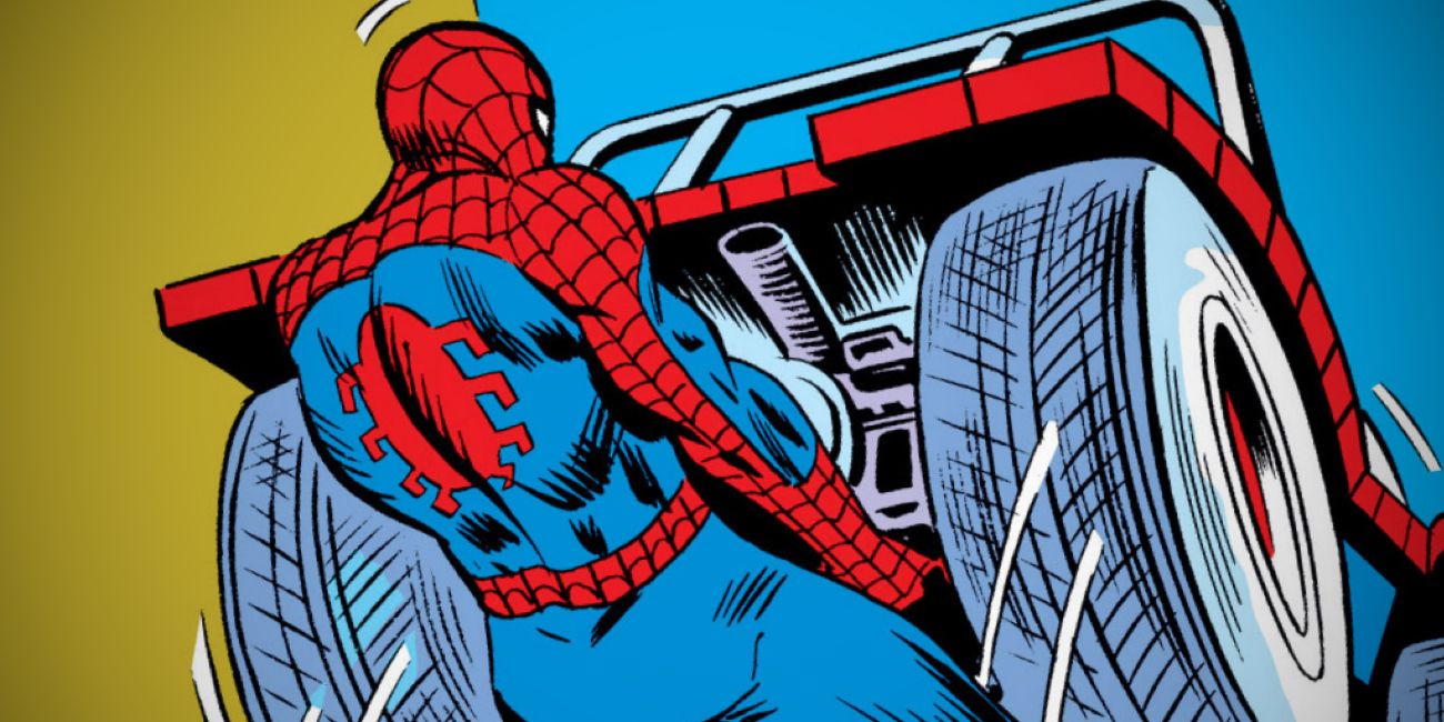 Spider-Man Picking Up His Car Mobile