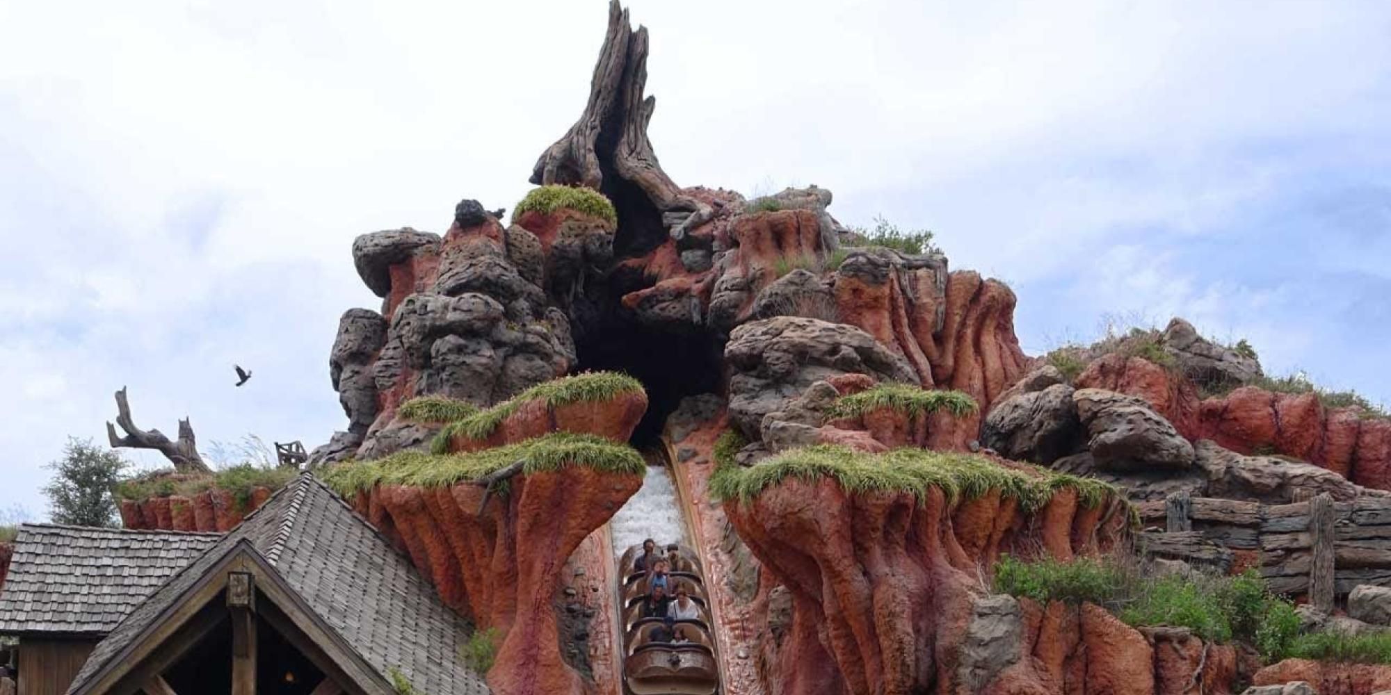 A shot from the outside of Splash Mountain at Disney World