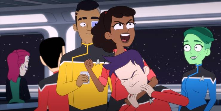 The main four characters of Star Trek: Lower Decks