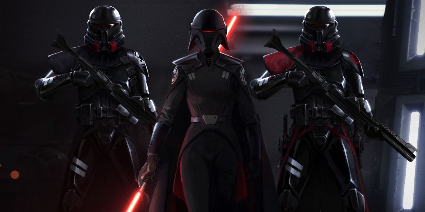 The Second Sister accompanied by Purge Troopers in Jedi Fallen Order