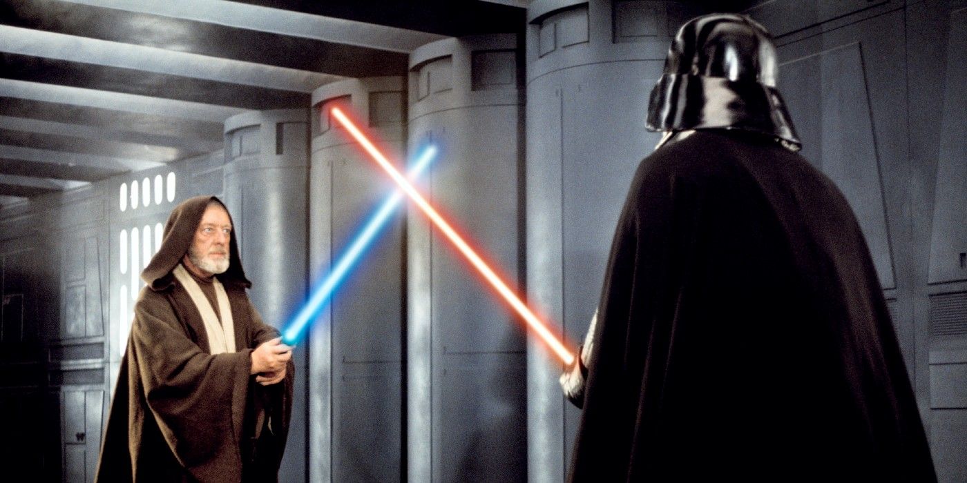 Darth Vader and Obi Wan fight aboard the Death Star