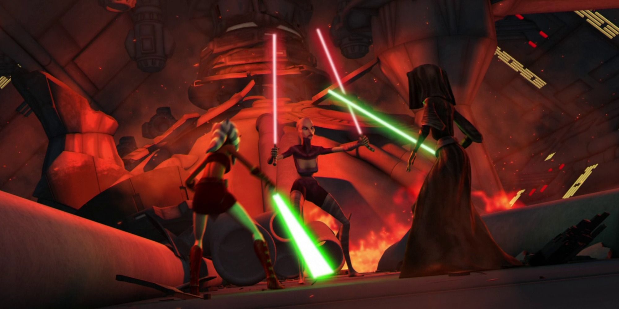 Star Wars The Clone Wars Ahsoka Tano and Luminara Undulli Vs Asajj Ventress