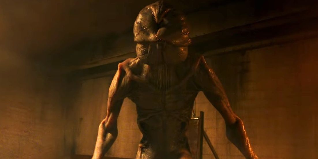 A Demogorgon stares at the camera in stranger things